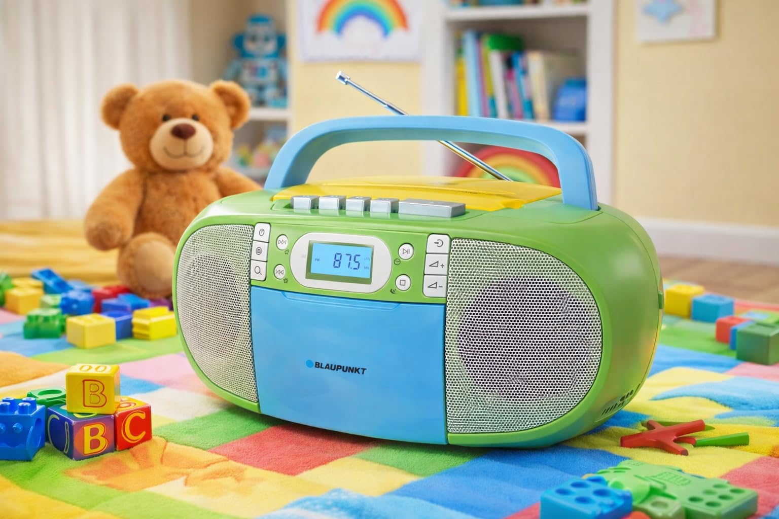 Blaupunkt B 130 tragbarer CD-Player | Kassettenrekorder | Hörbuch Funktion | USB | Aux In | PLL UKW Radio | Multicolor