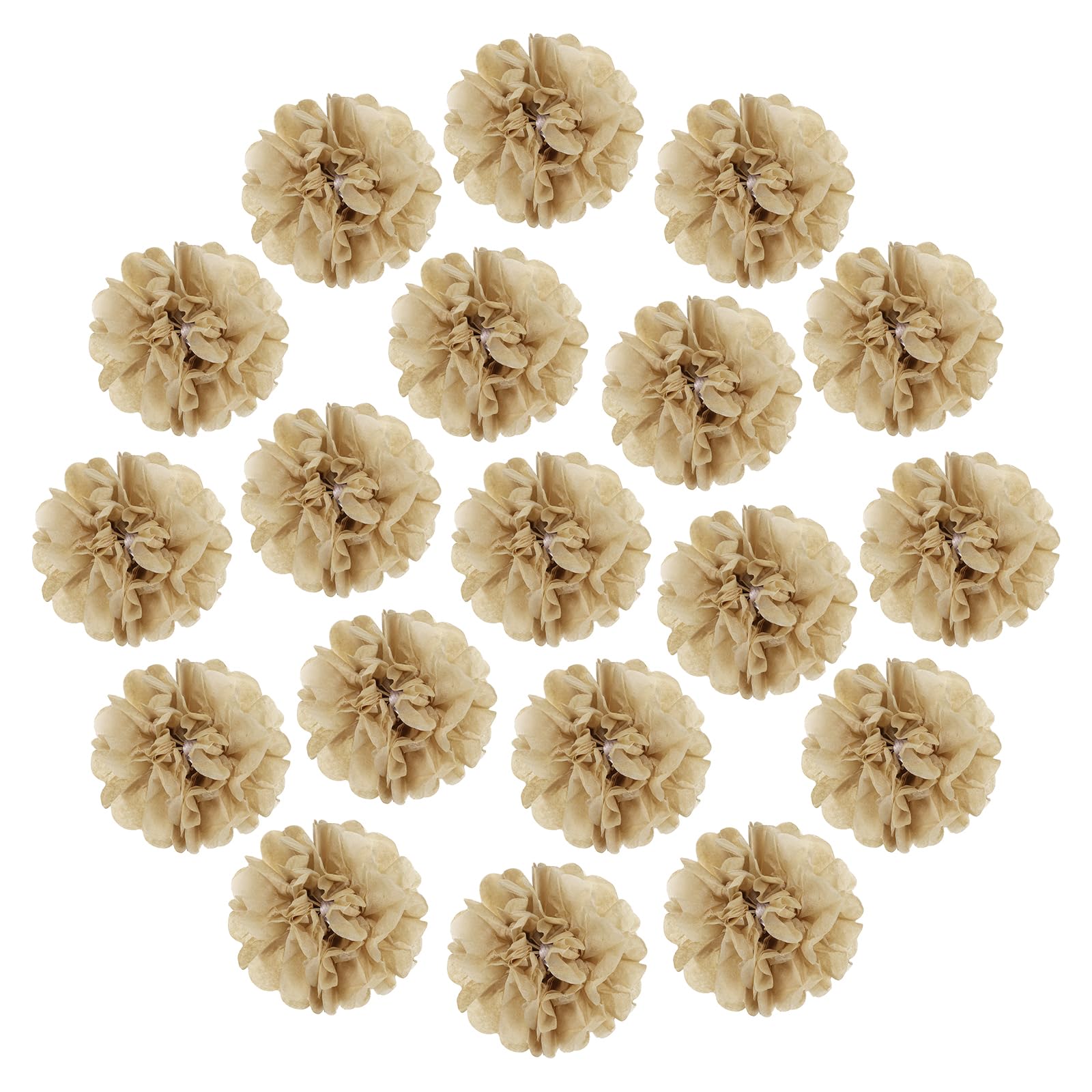 sourcing map 20Pcs Tissue Paper Pom Poms, 30cm Colorful Large Paper Flowers Wall Decorations for Fiesta Party Birthday Wedding Champagne Color