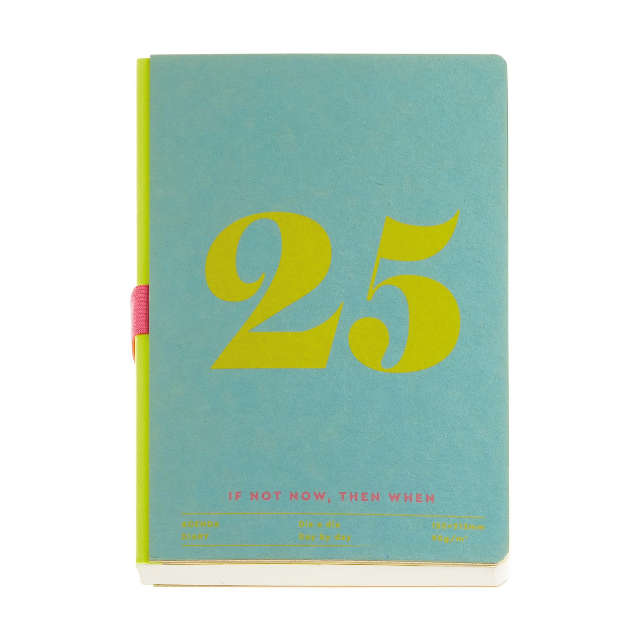 Miquelrius - Agenda 2025, Tamaño 155 x 213 mm, Agenda semana vista, Cubierta cosida de cartón kraft, Papel sostenible 100 g/m², Goma portabolígrafos, Español, Inglés y Portugués, Year