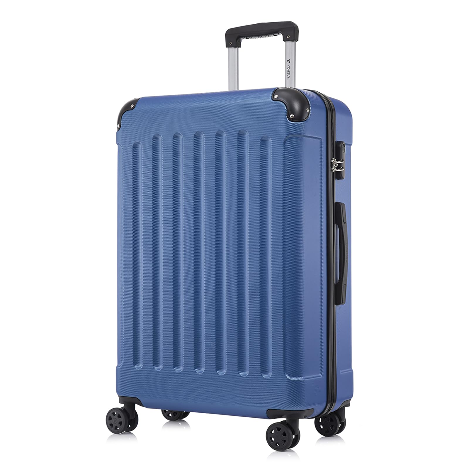 yonsly Koffer Suitcase, Trolley Reisekoffer, Rollkoffer Handgepäck mit 4 Rollen 360°, ABS Hartschalen, Sicherheitsschloss, Weicher Gummigriff, 210D-Futter