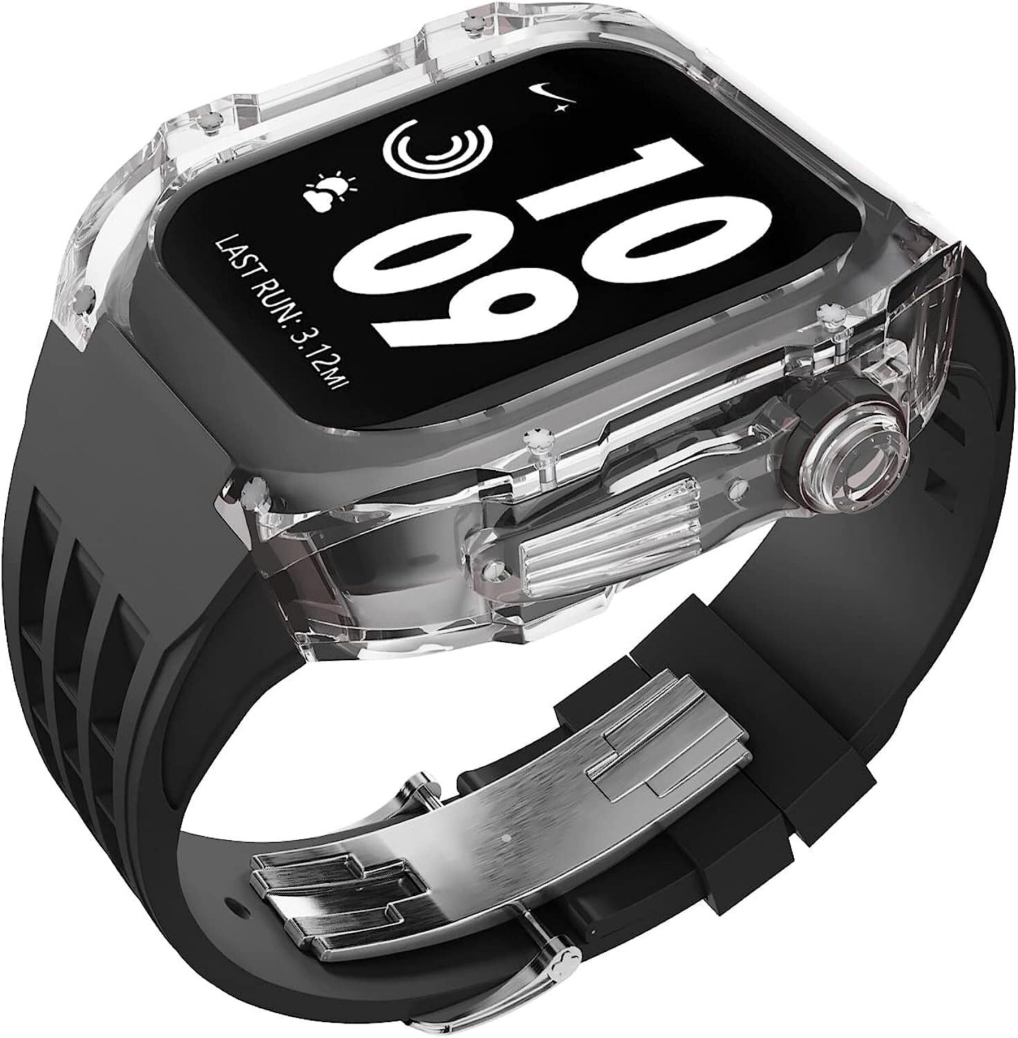 Bracelet Apple Watch 7 44mm transparent avec coque rigide polycarbonate - 8