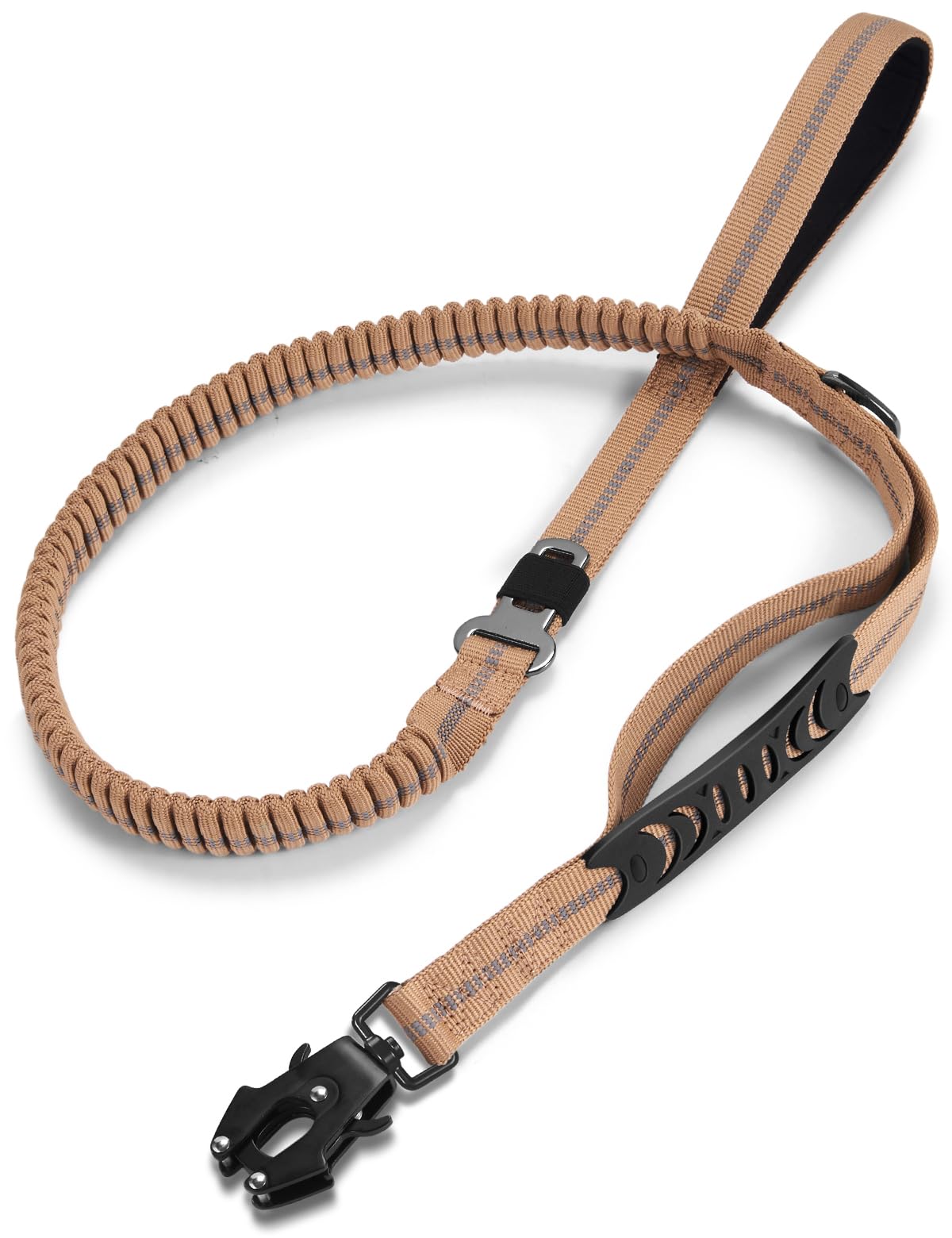 Dog Leashes for Medium Large Dogs Heavy Duty, 4-6FT Shock Absorbing No Pull Dog Leash with Advanced Easy Metal Clip, 2 Comfortable Padded Handles (Coyote Brown)