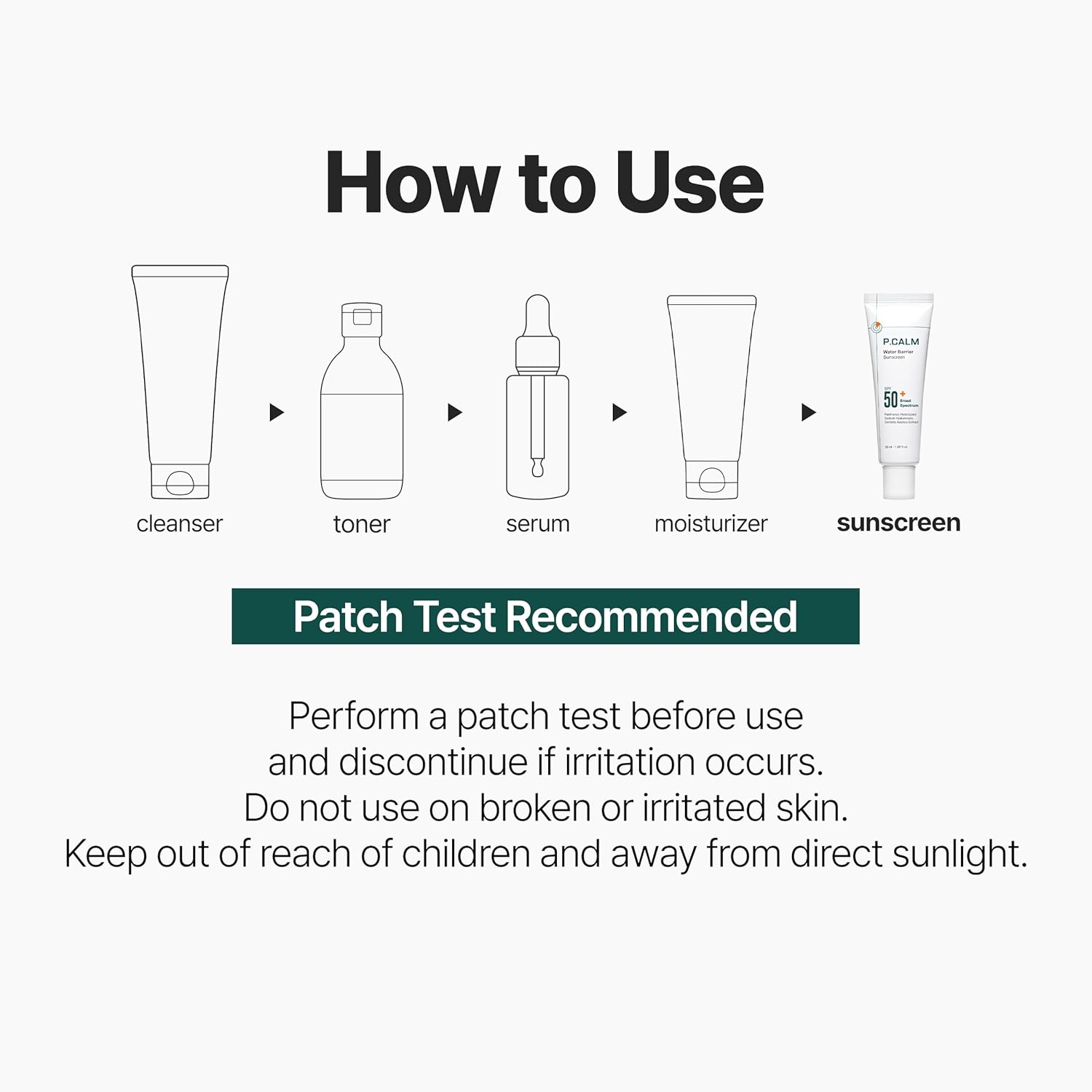 P.CALM Water Barrier Sunscreen SPF50+ PA++++ | Lightweight Hydrating Glow Sunscreen with Panthenol, No Whitecast Daily Face Sunscreen for Sensitive Skin | Korean Skincare, 50ml / 1.69 fl.oz