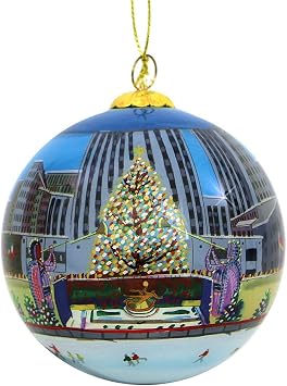 City-Souvenirs NYC Rockefeller Center Christmas Ornament 3 Inch Glass Ball New York City Christmas Ornament