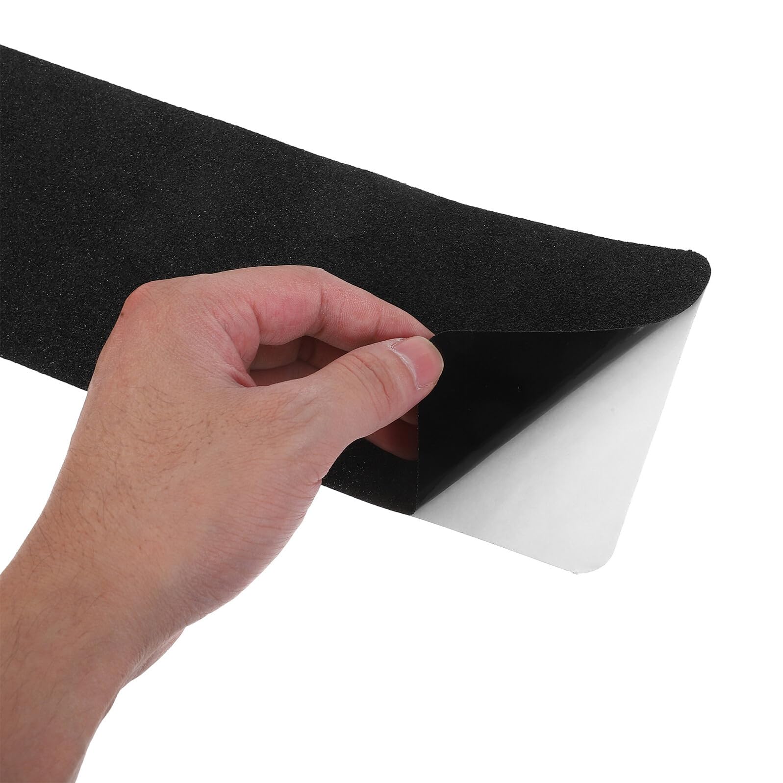 Cinta Antideslizante para Escaleras 10 Piezas Adhesivo Autoadhesivo de PVC Negro Mate 20X76 CM Tiras Antideslizantes para Peldaños de Interior y Exterior Aptas para Madera