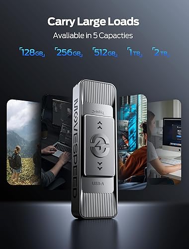 Miniatura 5 de MOVE SPEED Unidades de estado sólido de 2 TB con puertos duales y diseño push-pull de velocidad de lectura de 560 MBs, tipo C + unidad USB 3.2 SSD