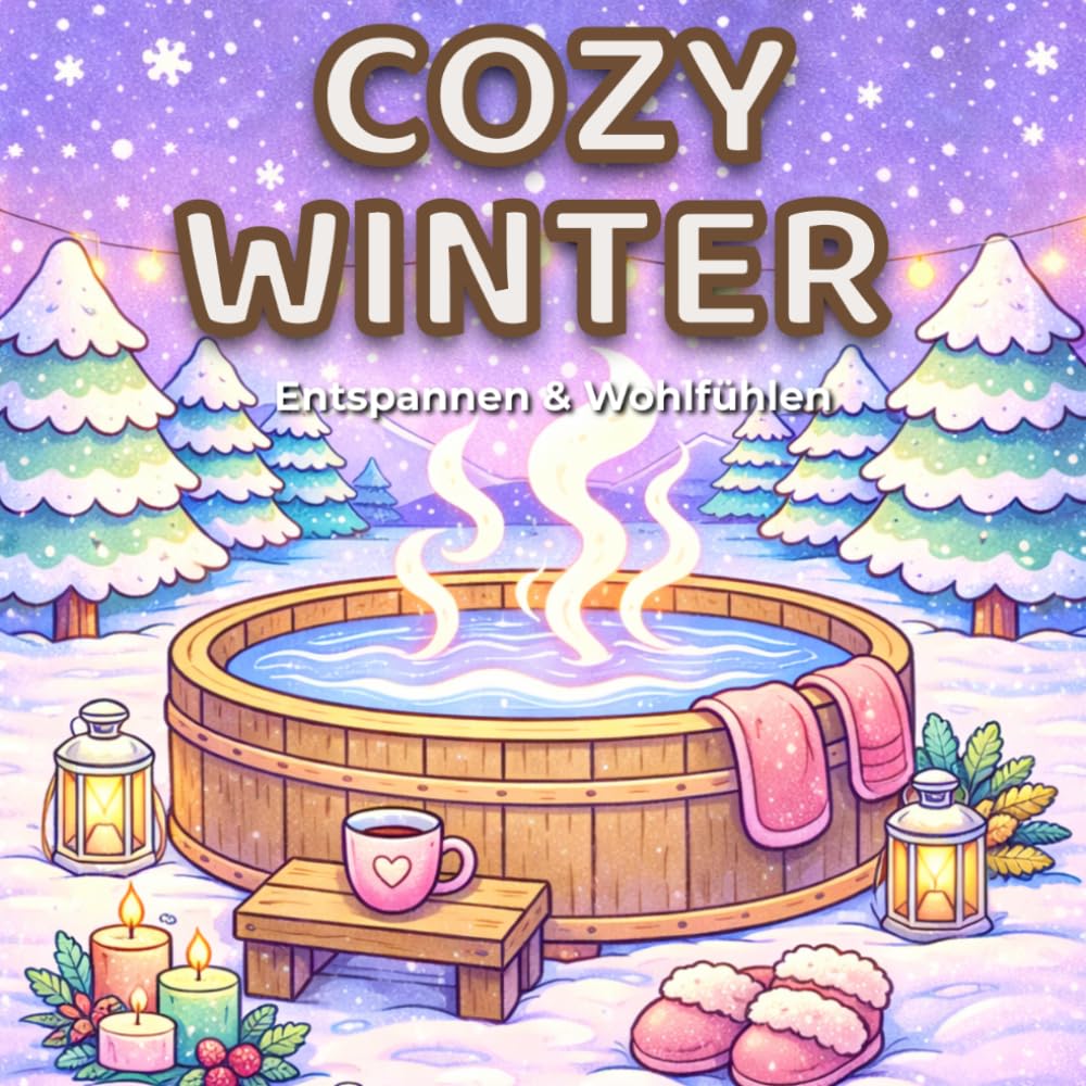 Cozy Winter Malbuch für Erwachsene & Teenager: Entspannen & Abschalten mit süßen Wintermotiven, Kakao, Decken & Hygge Vibes (Cozy malbuch)