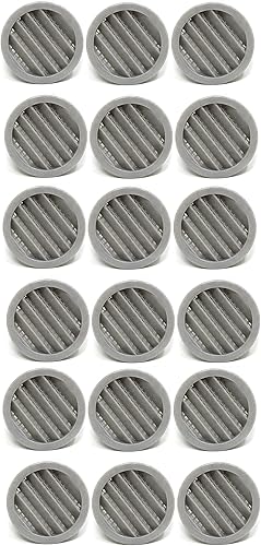 Vista 26 de 2.5 "rejilla redonda de plástico Soffit rejilla de ventilación de aire para reptiles cubierta (6, blanco)