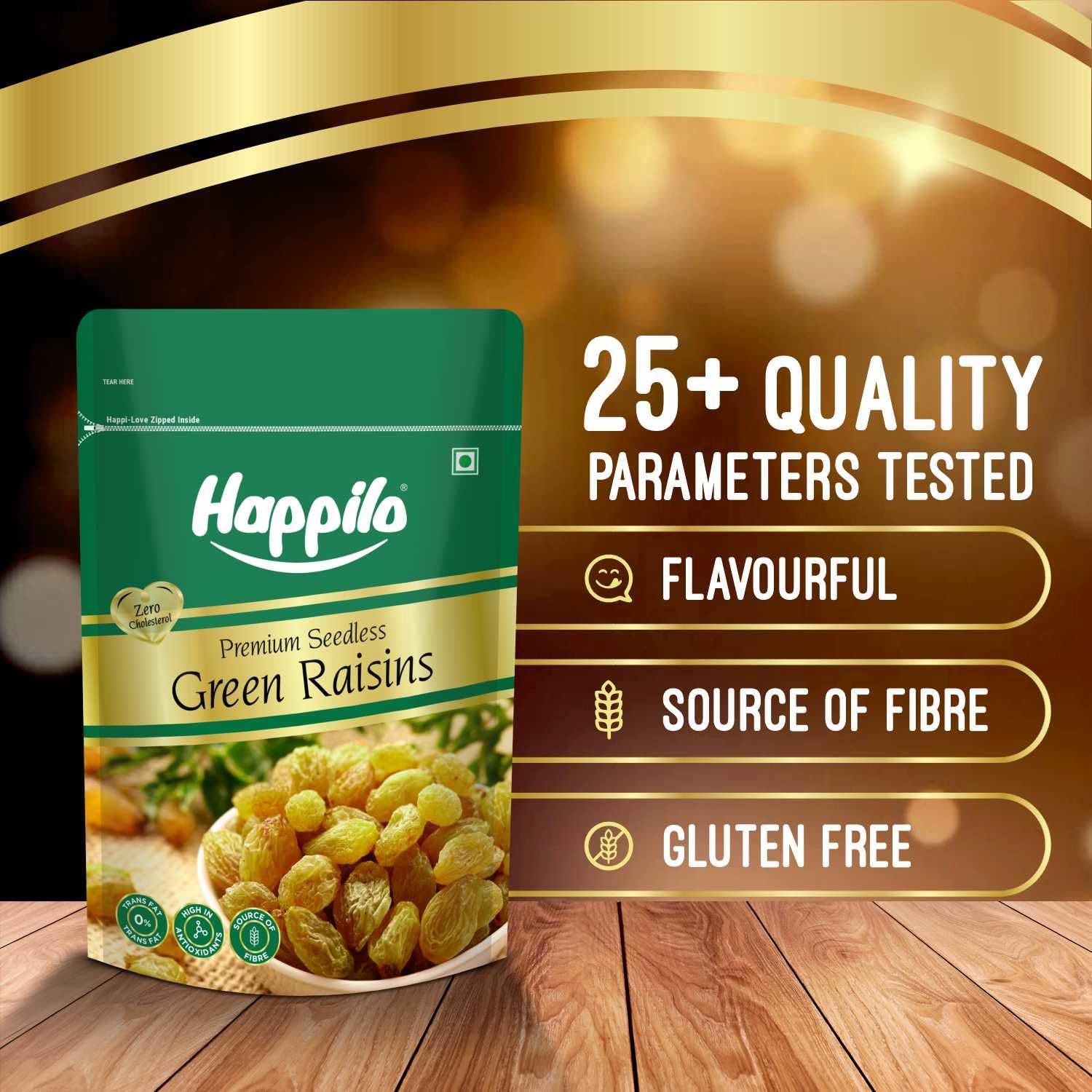 Happilo Premium Seedless Raisins, 250g (Pack of 2)