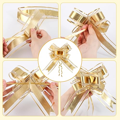 Miniatura 100 de COQOFA 100 bolsas de regalo de estrella rosa de 7 x 12 pulgadas, bolsas de regalo de celofán, bolsas de regalo de fiesta, bolsas de plástico Rosado