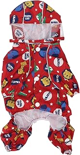 MISNODE Dog Raincoat with Hood,Dog Rain Jacket with 4 Legs and Reflective Strips Lightweight Dog Raincoat for Small Medium Large Dogs (L)