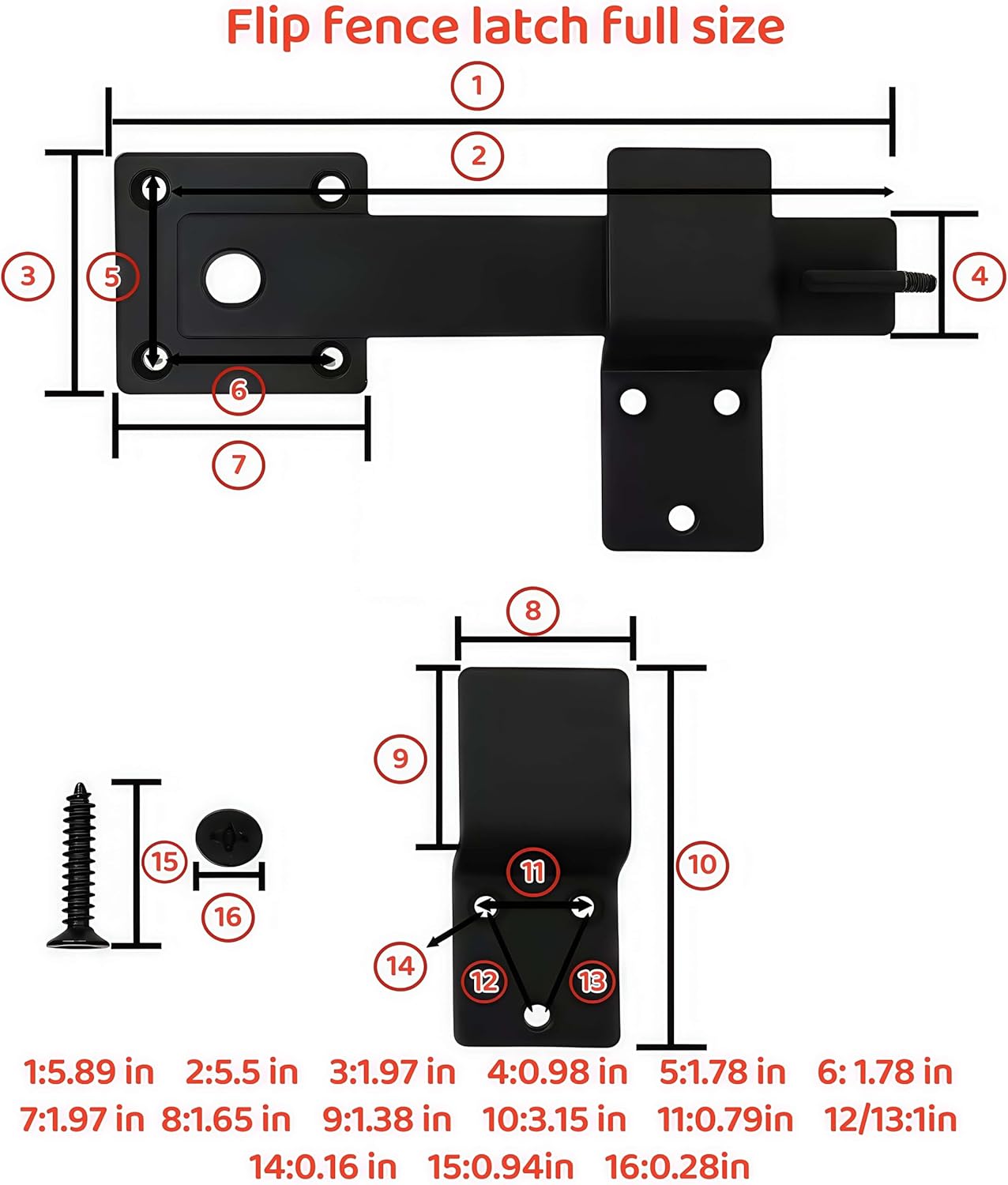 Sturdy 6" Barn Door Flip Latch Sliding Door Latch Gate Latch Fit for barn Doors, Outdoor Fences, Sheds, and Farm Doors to Increase Security and Privacy, Easy Installation Matte Black