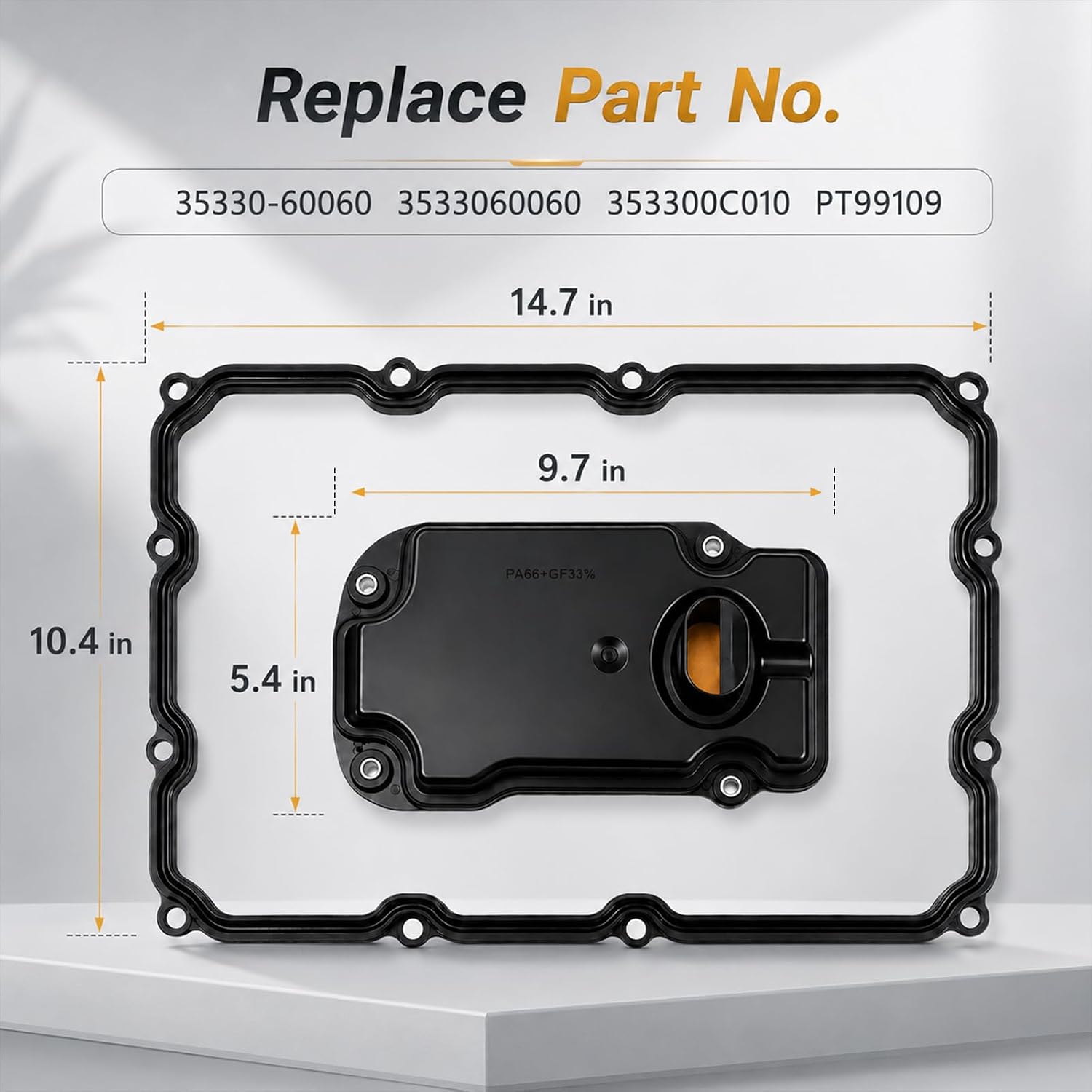 AB60E AB60F Automatic Transmission Filter & Oil Pan Gasket Kit Compatible with Toyota Tundra Sequoia Land Cruiser Lexus GS430 GX460 LX570 2006-2019，Replaces 3533060060 353300C010 PT99109