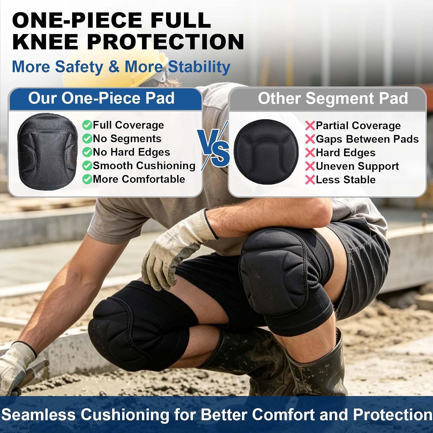 Working Knee Pads for Adult Men Women, Soft Elastic Sleeves Pad, Black L