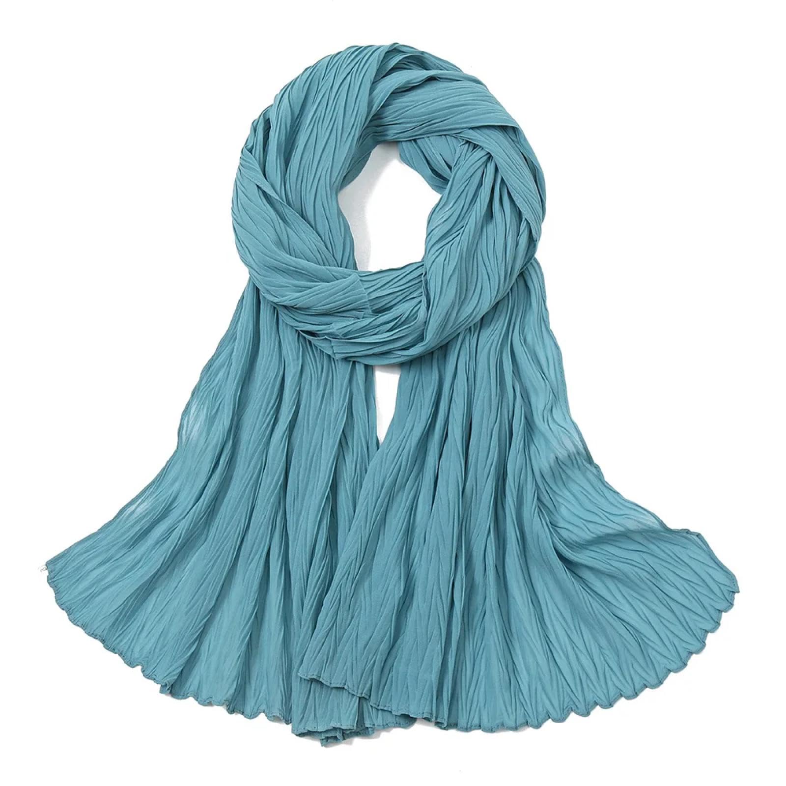 Schals Damen Tücher Halstuch Scarf Schal Frauen Falten Sonnenschutz Schals Weiche Dünne Foulard Weibliche Wickeltücher