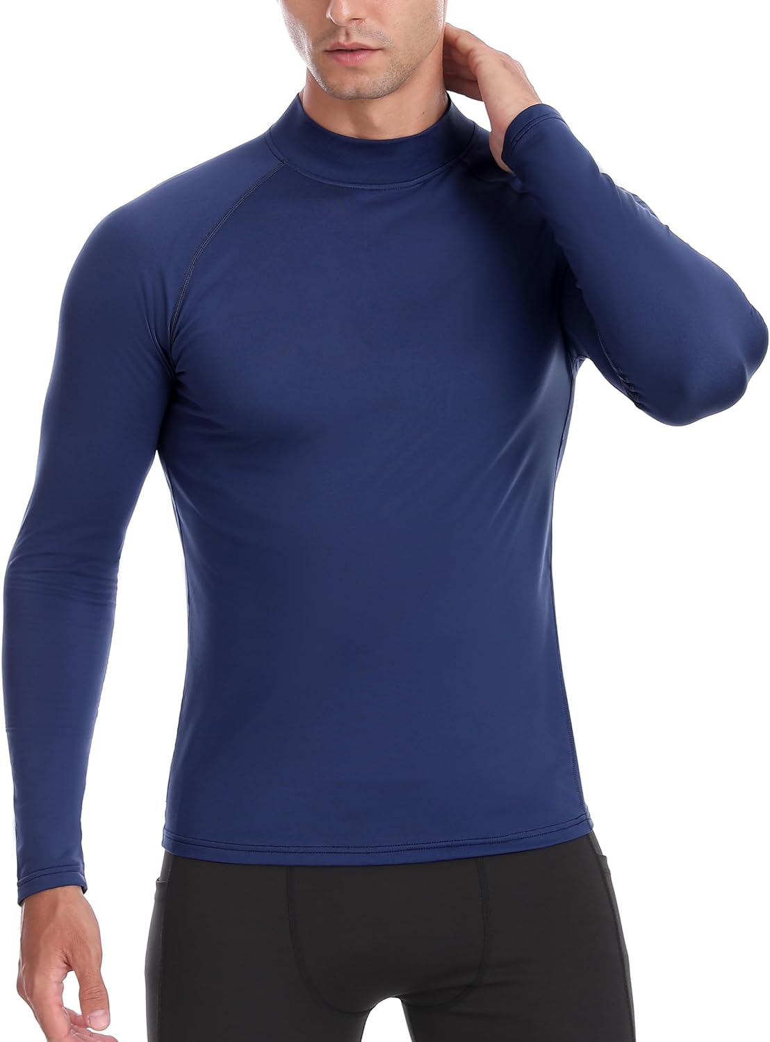Men's Thermal Compression Shirts, Long Sleeve Fleece Lined Turtleneck Undershirt, Cold Weather Ski Base Layer Tops - Image 2