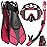 Ubekezele Snorkeling Gear for Adults Men Women,4 in 1 Snorkel Set with Panoramic View Diving Mask Anti-Fog Anti-Leak,Dry Top Snorkel,Fins and Travel Bag for Swimming,Snorkeling and Travel Diving