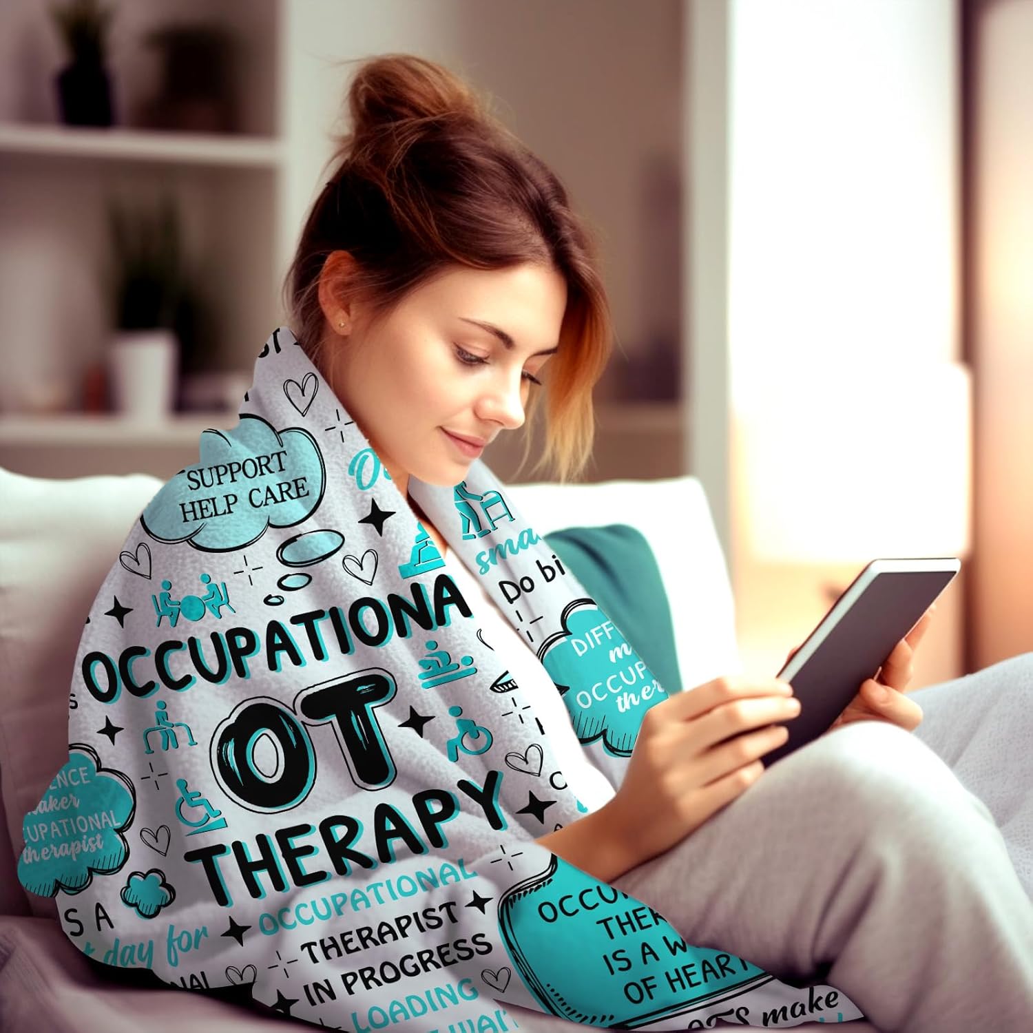 Occupational Therapy Blanket Retirement Gifts for Women,Ot Throw Blankets Best Occupational Therapist Appreciation Gifts for Ot 50"X40" - Image 3