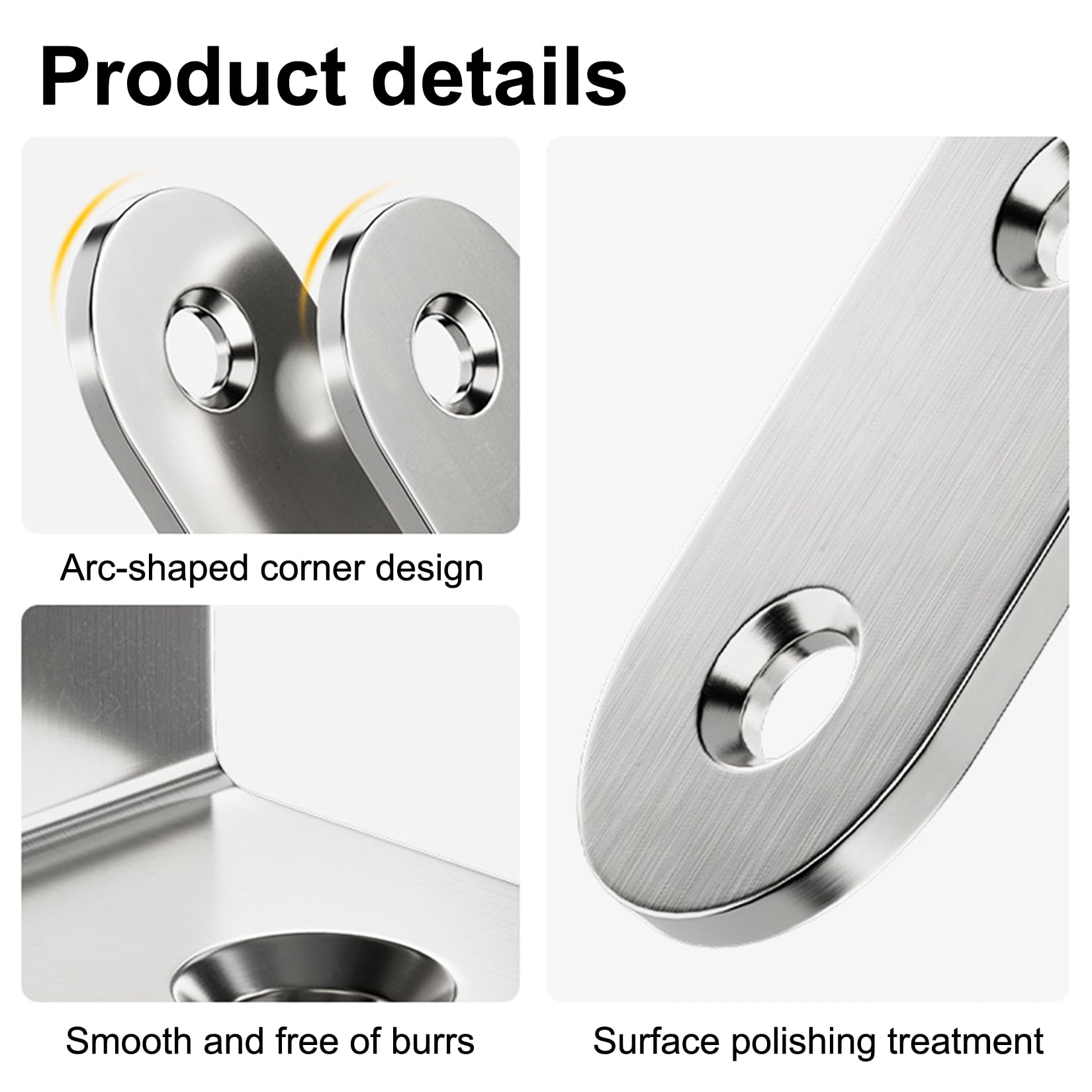 13 Pz Staffe Angolari per Legno, Staffe a L per Legno, Squadrette Angolari Metallo per legnos, connettore angolare in acciaio inox, staffa a l a 90 gradi, supporto mensola(argento, 40 x 40 x 16 mm)