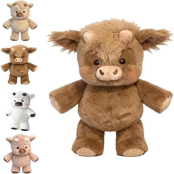 Cow Stuffed Animal 17.7inch Soft Hugging Cute Toy | Stuffed Animal Cow Plush Doll for Birthday Holiday Boys Girls Home Car Nursery Bedroom Sofa