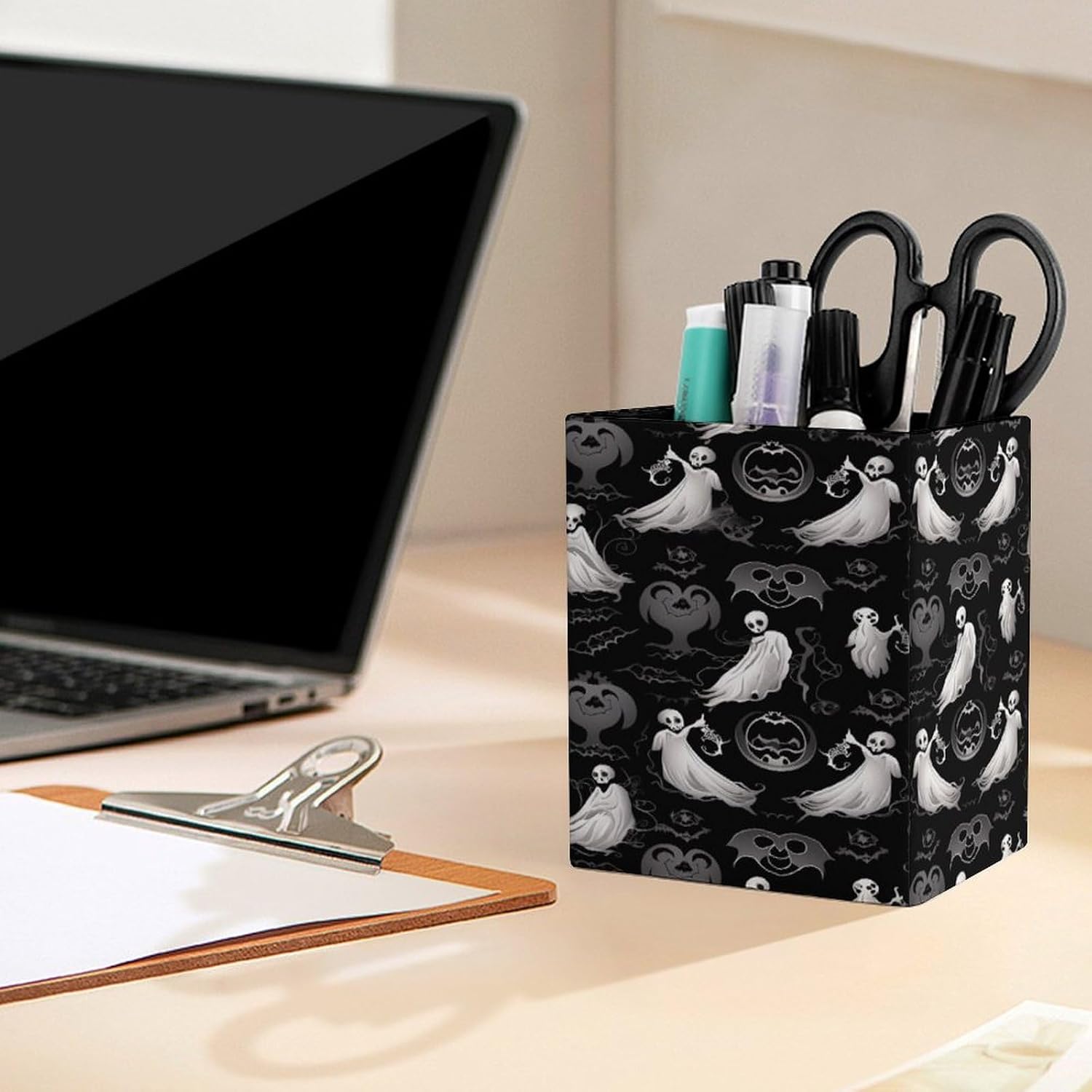 Halloween Goth Pen Holder Square Desk Organizer for Office Studio image 5
