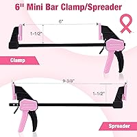 Vista 2 de WORKPRO Abrazaderas de mini barra de 6 pulgadas para carpintería, paquete de 2 abrazaderas/esparcidores con una sola mano, abrazadera F de cambio