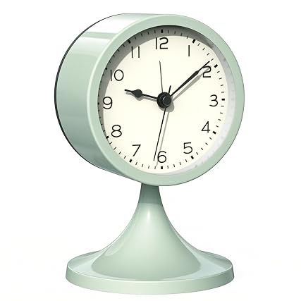 AYRELY® 3 Cute Analog Alarm Clock,Small Retro Table Clock Battery Operated,Slient Metal Desk Clock