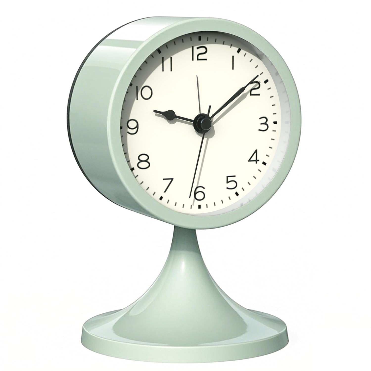 AYRELY 3 Cute Analog Alarm Clock Small Retro Table Clock Battery Operated Slient Metal Desk Clock with Light