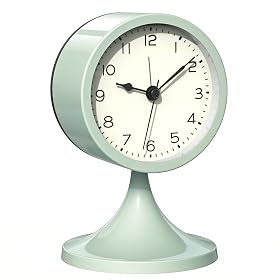 AYRELY® 3" Cute Analog Alarm Clock,Small Retro Table Clock Battery Operated,Slient Metal Desk Clock with Light for Livin