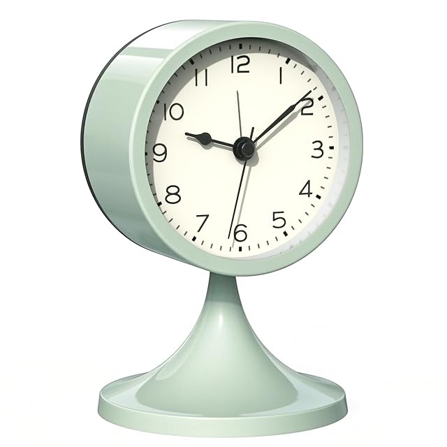 AYRELY 3 Cute Analog Alarm Clock Small Retro Table Clock Battery Operated Slient Metal Desk Clock with Light