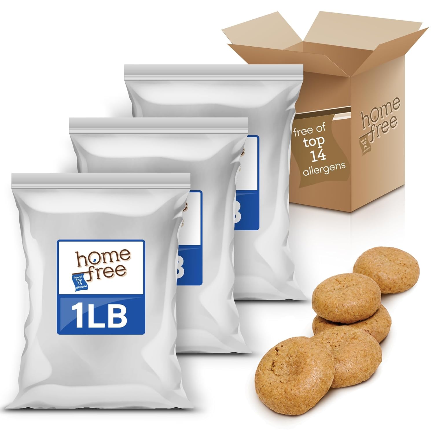 Homefree Treats You Can Trust Gluten Free Vanilla Mini Cookies, Nut Free, 3 LB bulk