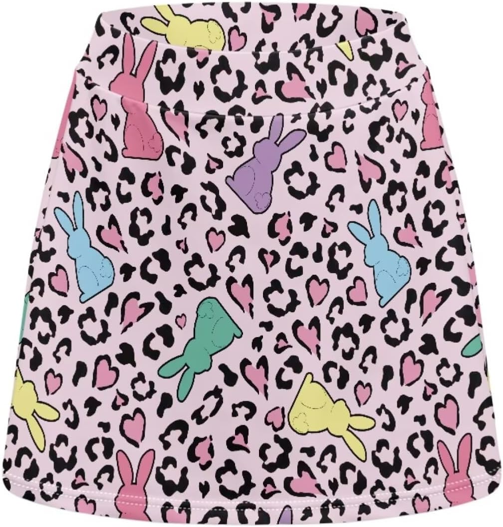 Women Gofl Outfit Tummy Control High Waisted Tennis Skirts Built-in Shorts Pockets Elastic Athletic Skortss