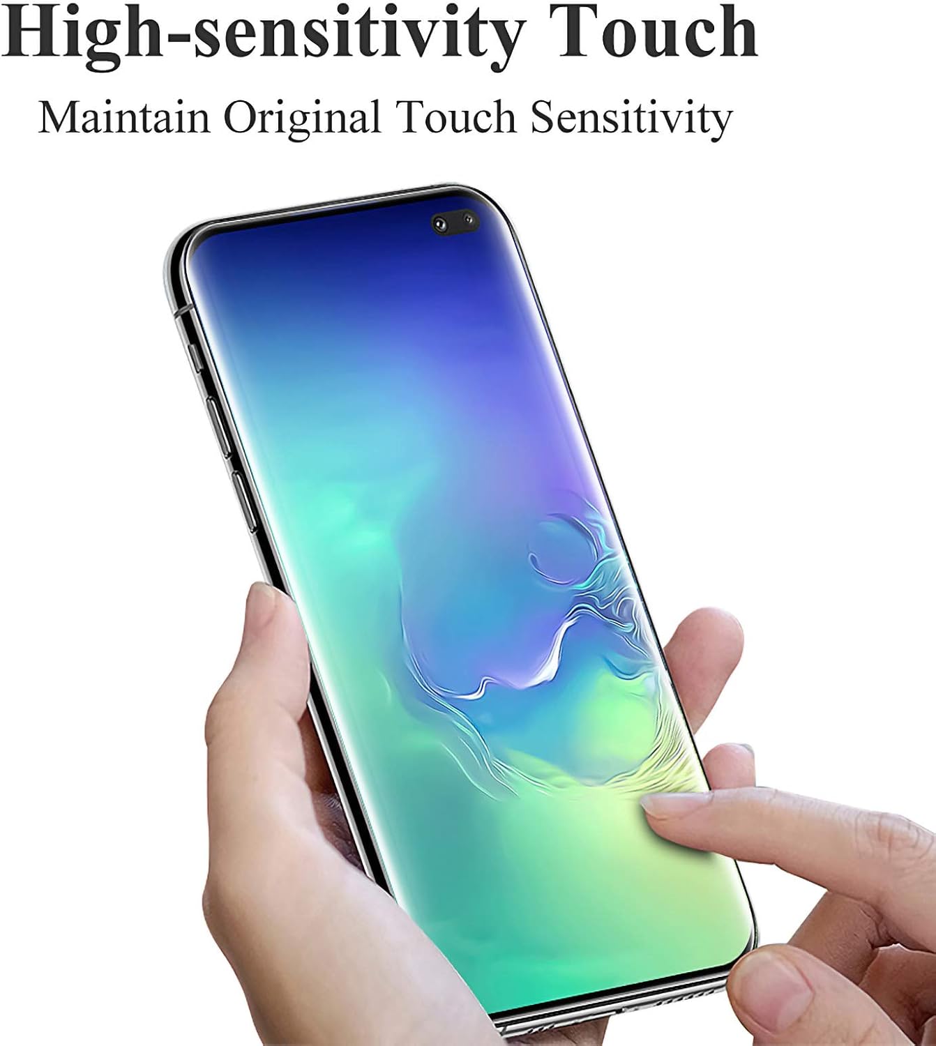 AKABEILA [3 Pack Screen Protector for Samsung Galaxy S10 Plus HD Tempered Glass Protective Film 9H Hardness Case Friendly Easy Installation Anti Scratch Bubble Free Black