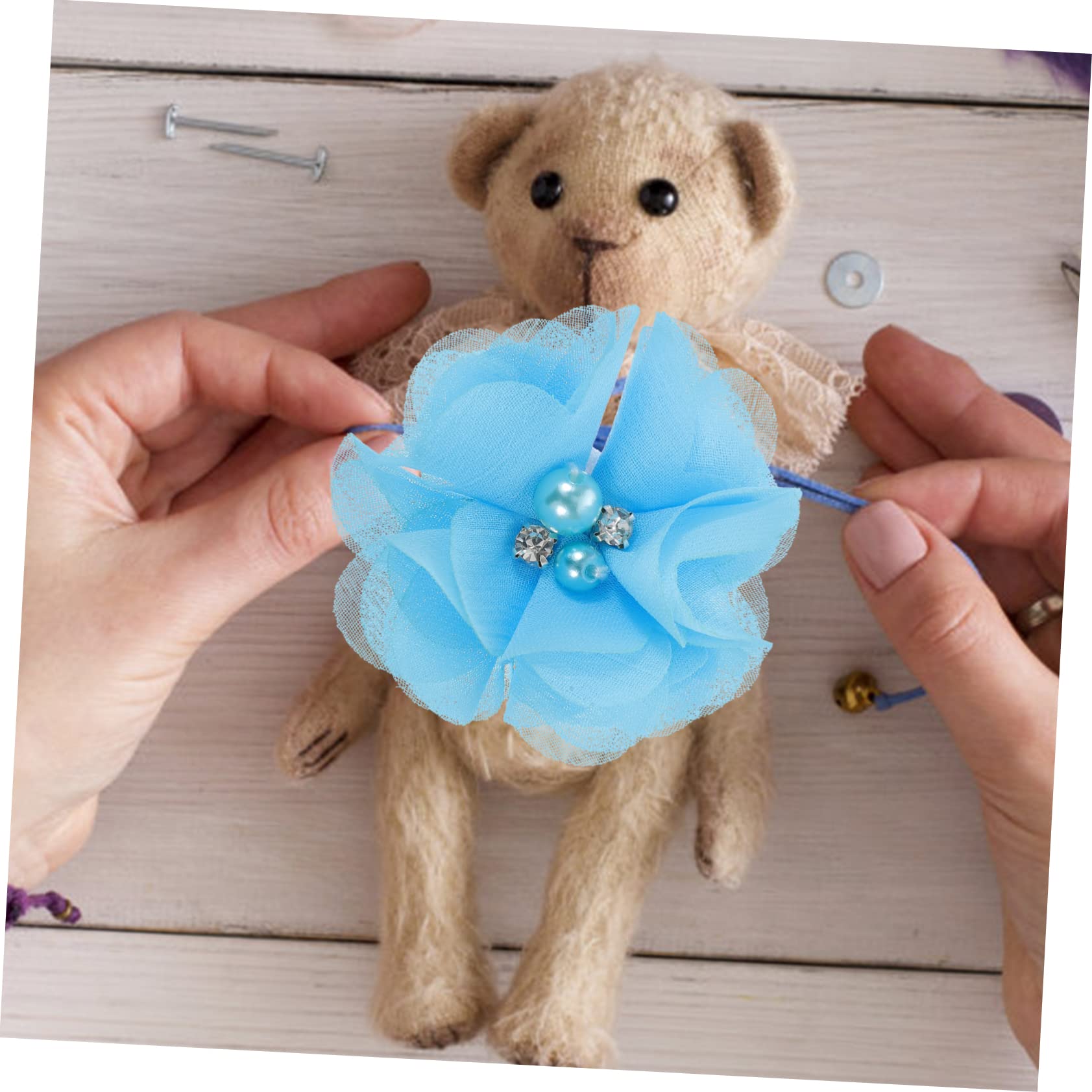 Operitacx 90stücke Chiffon Blumen Mit Strass Und Perlen Für Bastelarbeiten Haarschmuck Dekoration Hochzeiten Und Kleidung Zartes Design