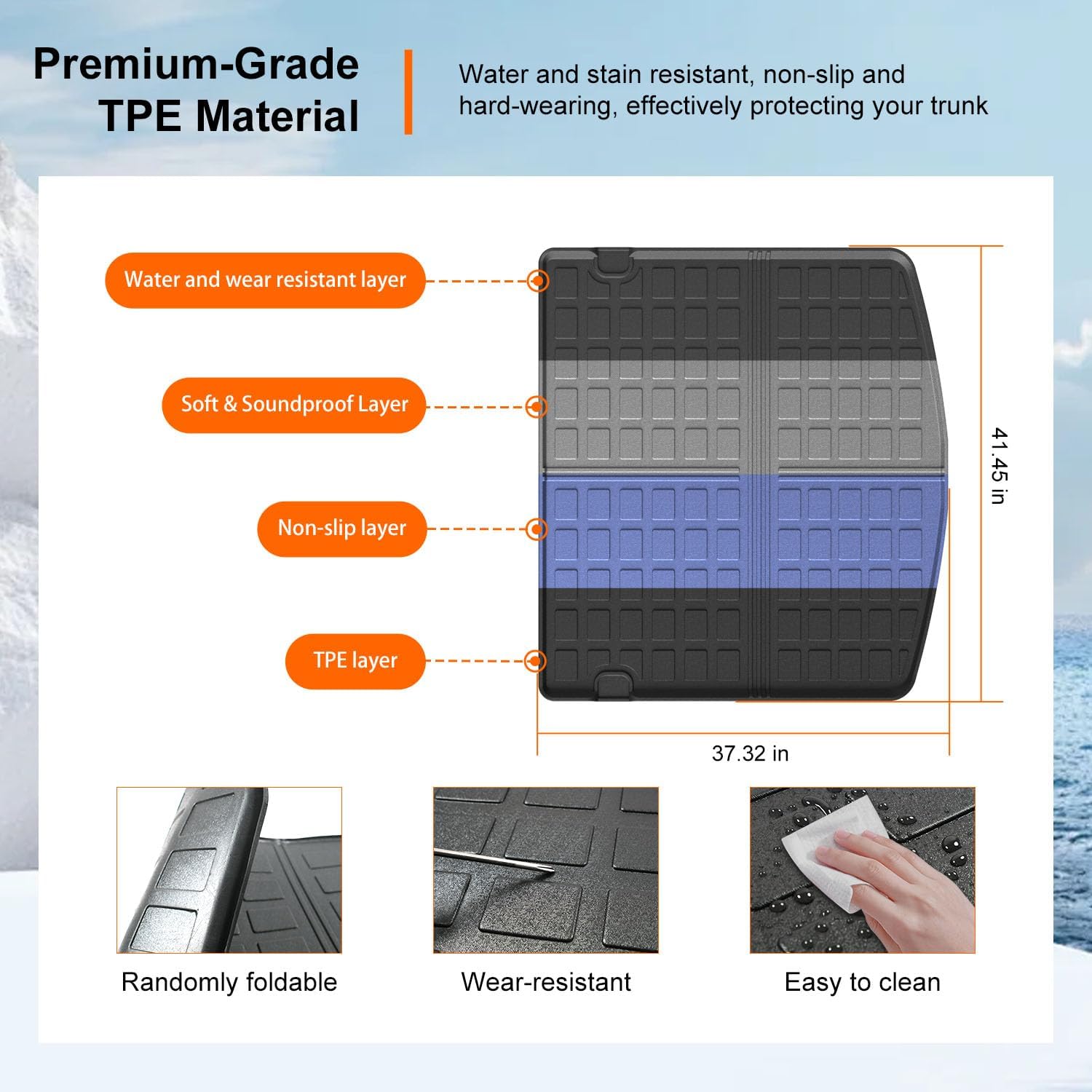 powoq Trunk Mat Compatible with 2023-2025 Mazda CX-5 Cargo Liner All Weather Protection Cargo Mat Replacement for Mazda CX-5 2023-2025 Accessories - Image 5