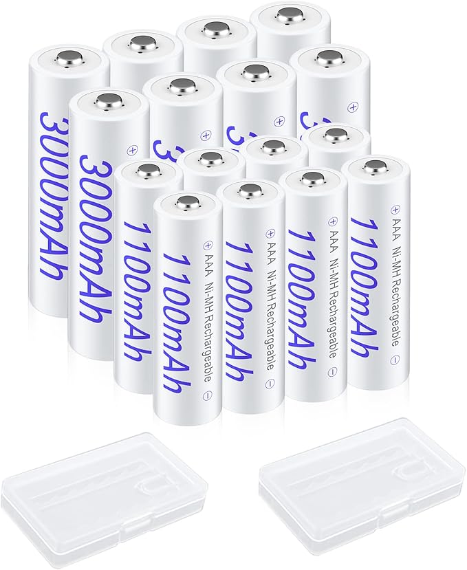 AA AAA Rechargable Batteries Combo with 3000mAh 8 Pack and