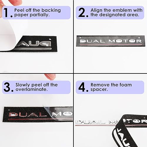 Miniatura 3 de Adhesivo de emblema de automóvil de doble motor para Tesla modelo 3 modelo Y, letras subrayadas de metal 3D, calcomanías de insignia para maletero