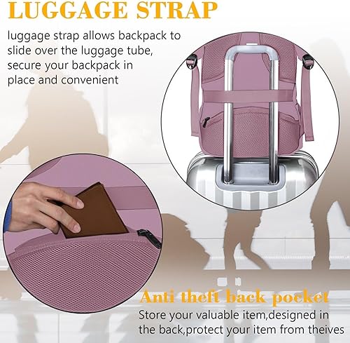 Miniatura 28 de MATEIN - Mochila empresarial para laptop de 15.6 pulgadas, mochila de viaje con puerto de carga USB, resistente al agua, para trabajo, universidad