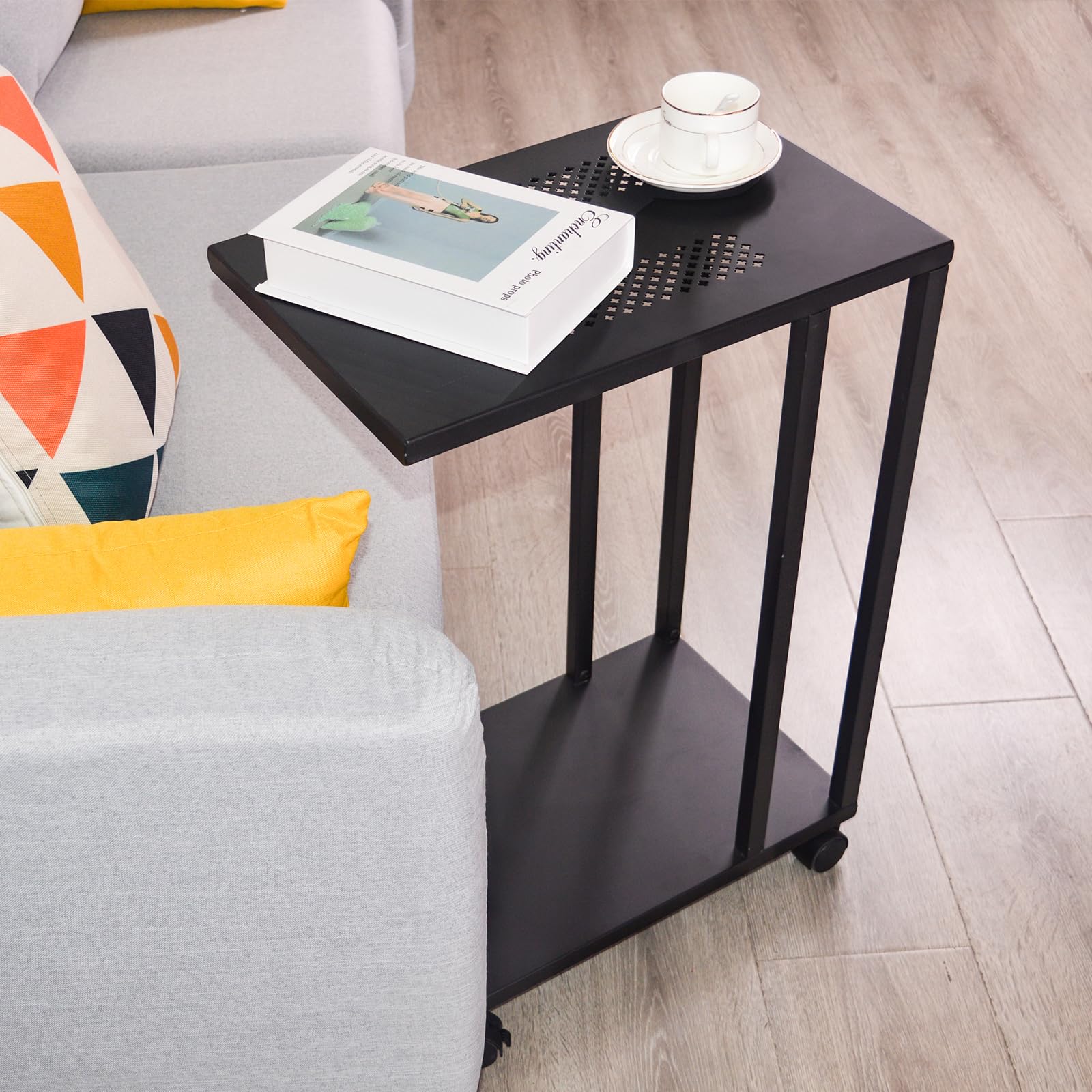 oiakus Tavolino Basso, tavolino rialzato, tavolino da Salotto Piccolo con Contenitore, tavolino Centrale Pop-up per Piccoli spazi, Soggiorno, Reception, Camera da Letto, Ufficio