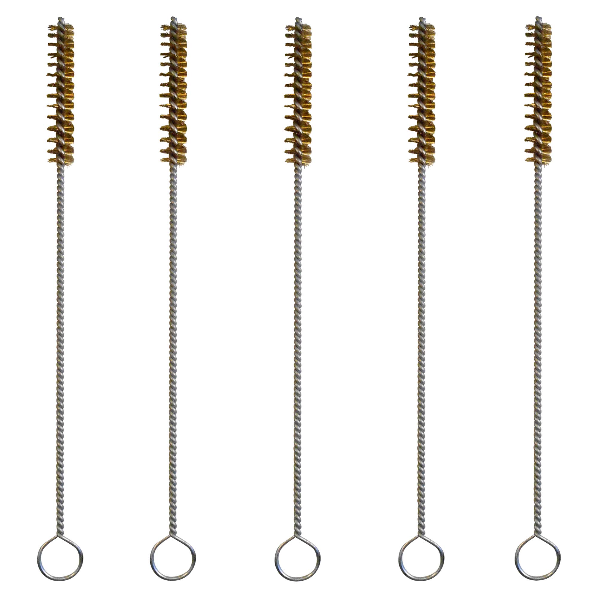 HIGHTBRUSH 3/8'' Diameter Brass Tube Brush 5 Piece Pack