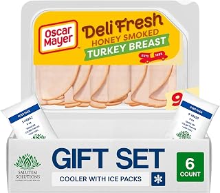 Salutem Vita – Honey Smoked Sliced Turkey Breast Deli Lunch Meat, Gift Set – Pack of 6