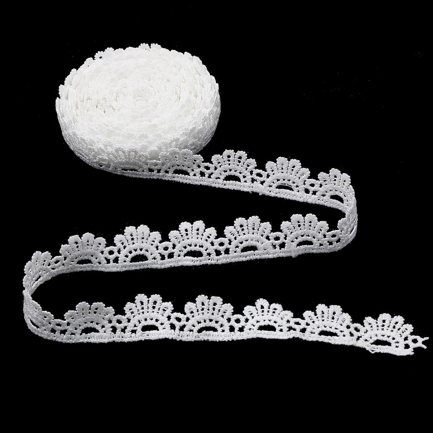 Amazon.com: 5 Yards White Lace Trim, White Lace Ribbon 1.7cm Wide ...