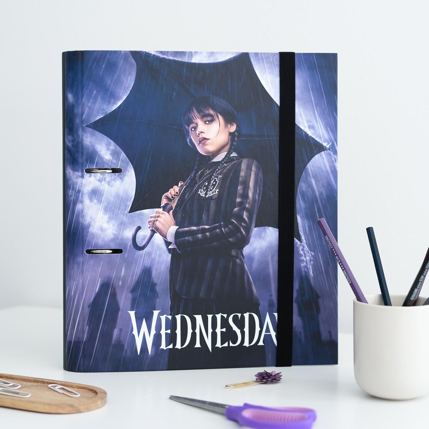 Grupo Erik Wednesday 2 Ring Binder - A4 Folders - 10.6 x 12.6 inches - 27 x 32 cm - Wednesday Addams Gifts