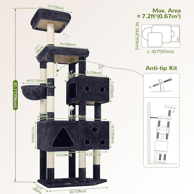 Casa para gatos Globlazer XL, 81 pulgadas de alto, para gatos grandes de 20 lbs miniatura 7