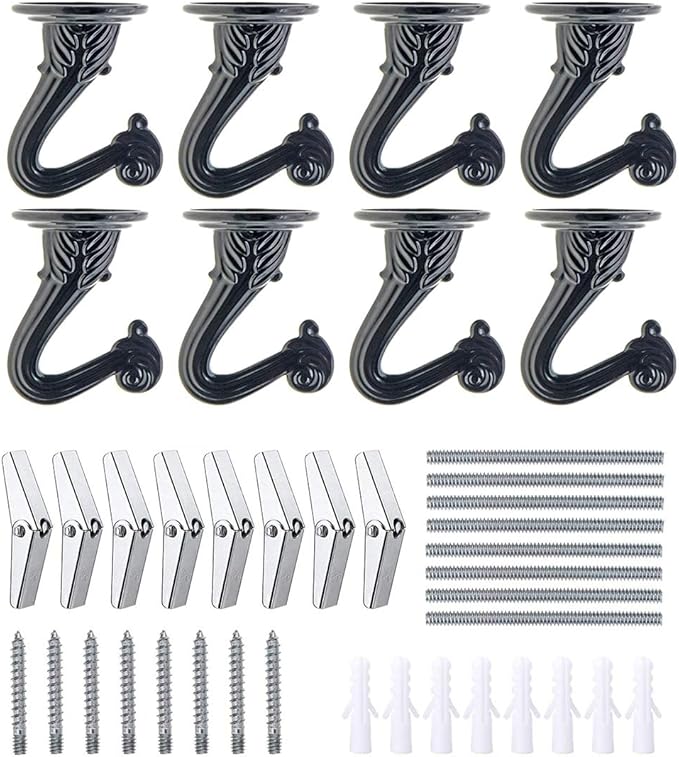 OBSTKUCHEN 8 Sets Swag Ceiling Hooks Heavy Duty Swag Hook with Hardware