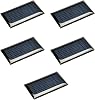 Fielect 5pcs 0.5V 100mA Solar Panel Polysilicon Mini Solar Cells DIY Electric Toy Materials for Battery Power LED 53x18mm
