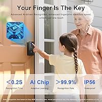 Vista 3 de Cerradura inteligente, cerradura de puerta de entrada sin llave, cerradura inteligente de huellas dactilares, cerraduras inteligentes digitales