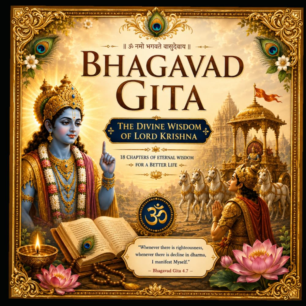 Bhagavad Gita Story & Coloring Book for Children: Spirituals Stories, Moral Lessons & Relaxing Coloring Pages
