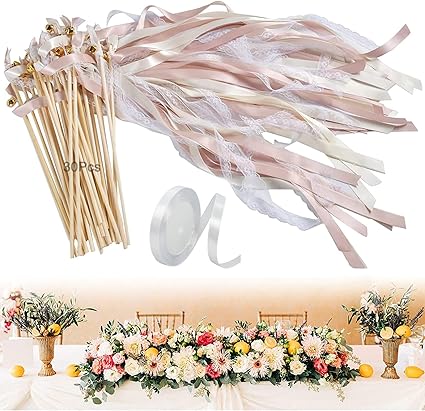 Lohill Wedding Wands 30 Stück - Hochzeitsstäbe Mit Glocken Für Spalier