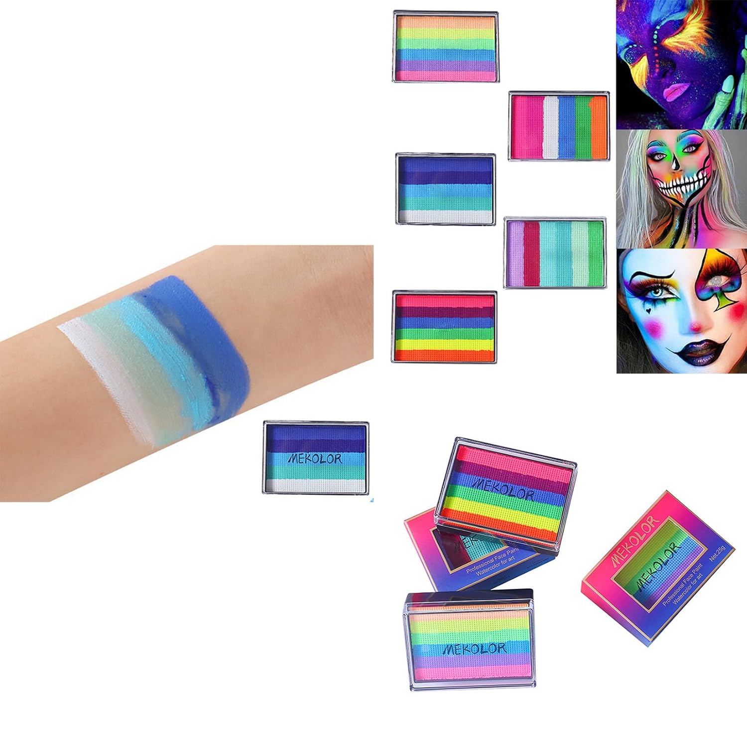 5/6 Colors Face Painting, Body Paint Makeup Palette, SFX Makeup Paint for Halloween Cosplay C3 One Size